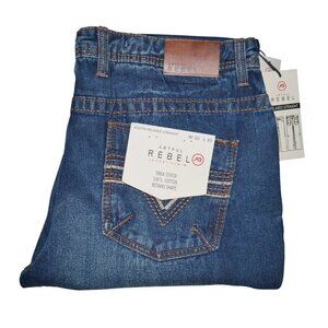 Artful Rebel Men's Autsin Relaxed Straight Fit Jeans Size 36x30 Thick Stitch BKE